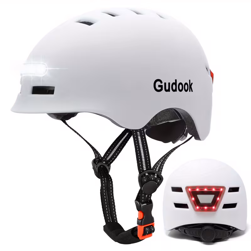 Шлем Gudook со светодиодными фонарями (USB)