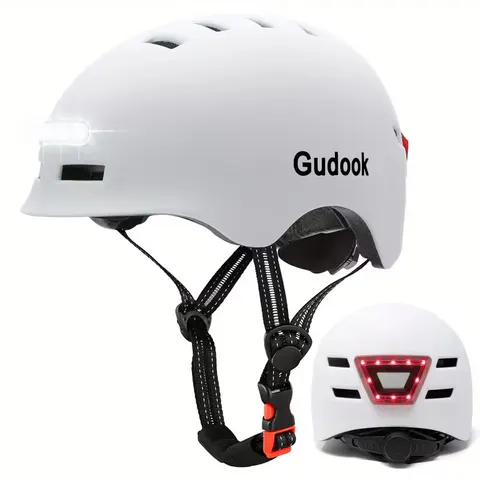 Шлем Gudook со светодиодными фонарями (USB)